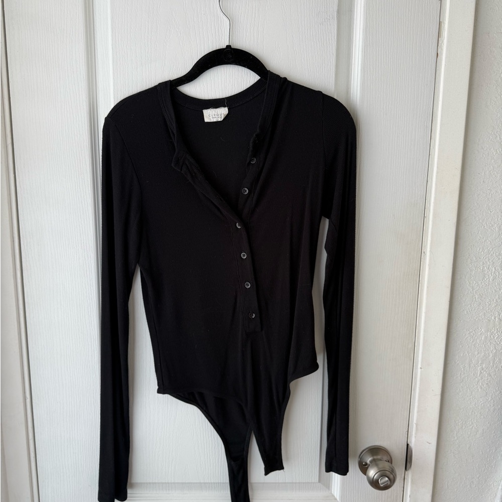 Black Button-Up Bodysuit